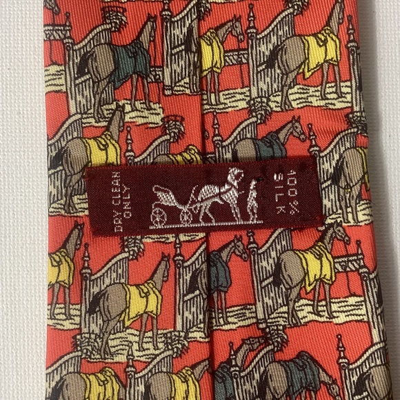 Hermes Men’s Silk Tie Authentic Horses - Picture 2 of 4